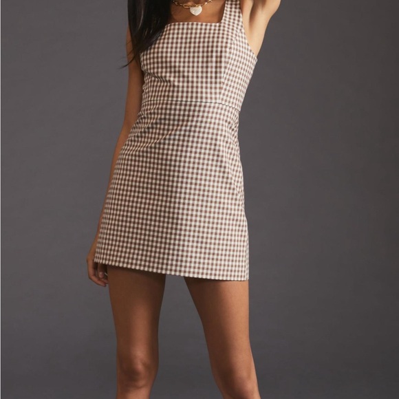 Favorite Daughter - The Breakup Dress in brown gingham - Picture 1 of 6